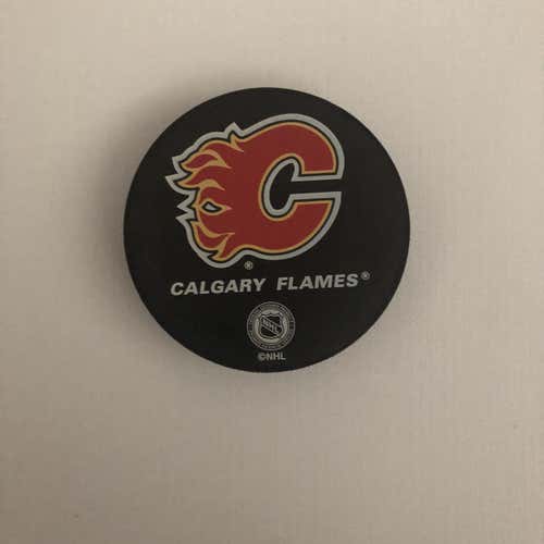 Calgary Flames Logo Puck