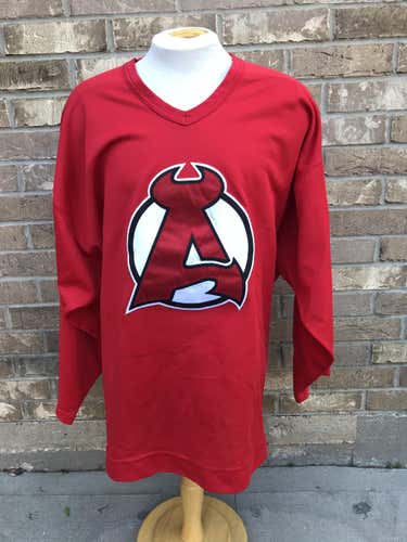 Reebok Pro Stock Albany Devils Practice Jersey Player RED 7376