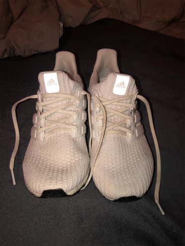 White Adidas Ultraboost Shoes 9.5