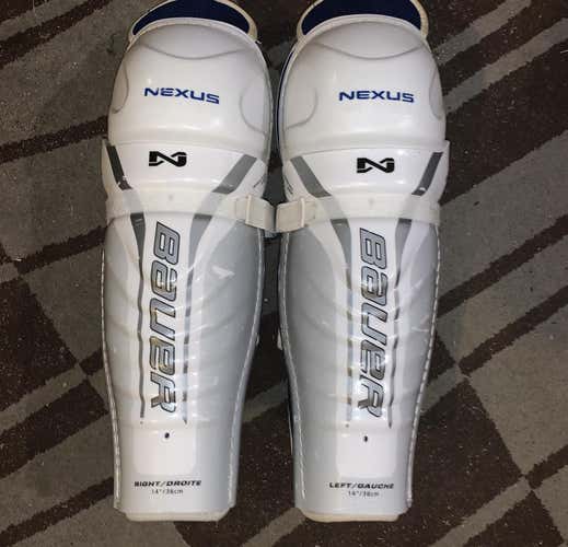 Bauer Nexus Shin Pads Size 14” Excellent Condition