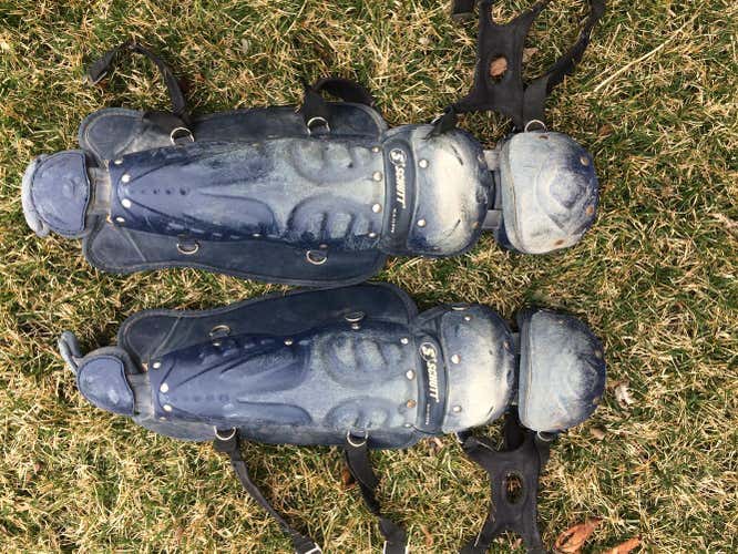 Blue Used High School/College Schutt Catcher's Leg Guard