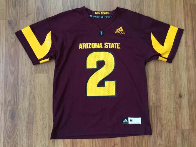 ASU Sun Devils #2 NCAA ARIZONA STATE Adidas Boys Sz Medium Kids Football Jersey!