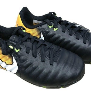 NEW Nike JR Tiempo Ligera IV FG Color Black White-Laser Orange-Volt Size 11.5c