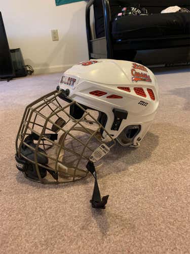 White hockey helmet