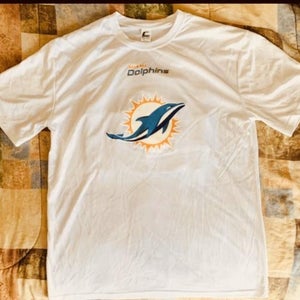 MIAMI DOLPHINS TEAM ISSUED PLAYER THROWBACK LOGO AQUA DRI-FIT SHIRT BRAND  NEW !