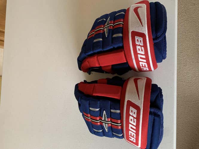 Blue New Senior Bauer NBHPRO Gloves 13" Pro Stock