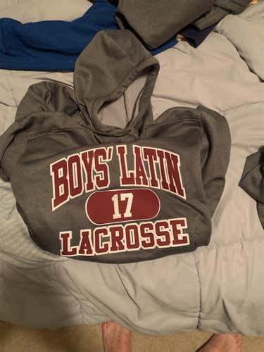 Gray Boys Latin Lacrosse Men's XL Under Armour Sweatshirt With Name And Number