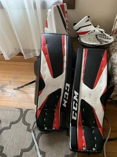 CCM Revolution 579 Goalie Leg Pads + Blocker + Glove + Helmet - All Included