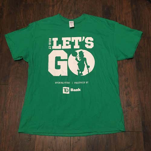 Boston Celtics 2016-17 Opening Night "Let's Go" Basketball Green shirt size XL