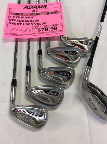Used Adams Golf A3 5i-pw Steel Regular Golf Iron Or Hybrid Sets
