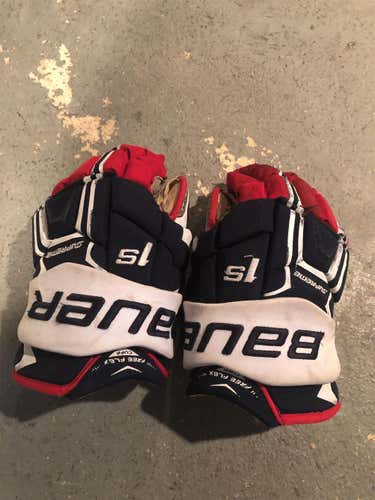Used Bauer Supreme 1S 14" Pro Stock Gloves