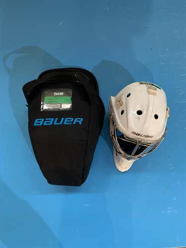 White Senior Bauer NME VTX Pro Stock Fit 3 Goalie Mask