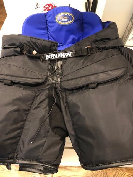 Black Used Senior XL Hockey Goalie Pants Pro Stock