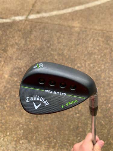 New Men's Callaway Right Handed MD3 Milled Black S - Grind Wedge Wedge Flex 60 Steel Shaft