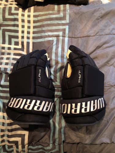 Blue Used Warrior Alpha Pro Stock 14" Pro Stock Gloves