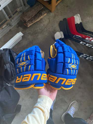 Blue Used Bauer 4 Roll 13" Pro Stock Gloves