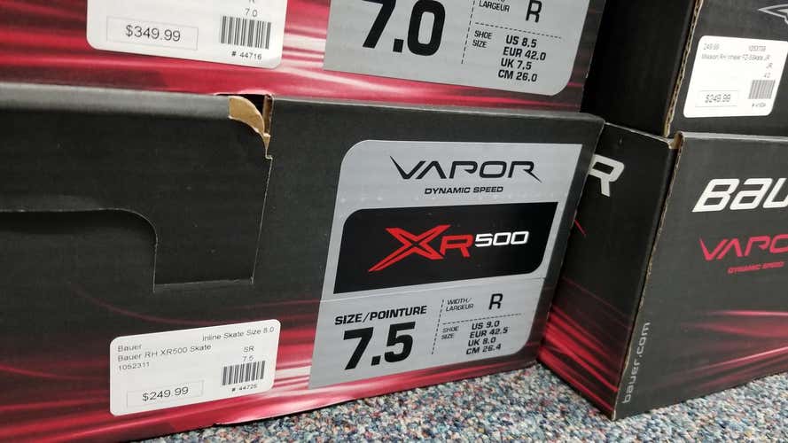 New Senior Bauer Inline Skates Size 7.5