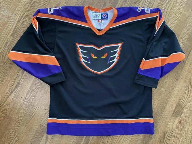 Philadelphia Phantoms Jersey Sz Large Reebok AHL 2006 Spectrum Black Purple