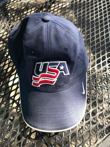 USA Hockey IIHF Hat Blue OSFA USED
