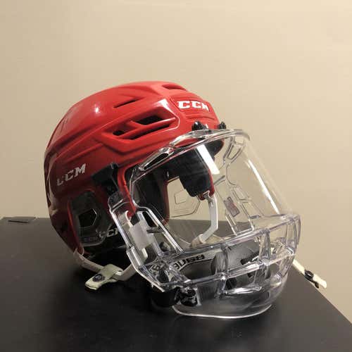 Large CCM Tacks 710  Helmet - Red w/ Bauer Concept 3 Shield