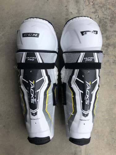 Used CCM Ultra Pro Tacks Pro Stock Shin Pads 17”