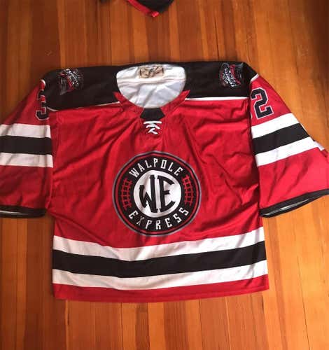 Red Walpole Express Goalie Cut Jersey