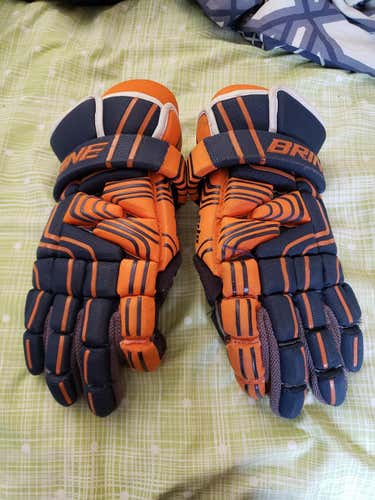 Blue Used Player Brine Lacrosse Gloves 13"