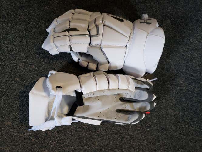 White New Player Under Armour Command Pro 3 Lacrosse Gloves
