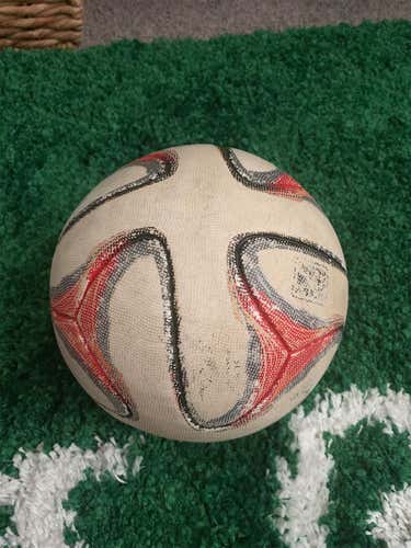 White Used Adidas Soccer Ball
