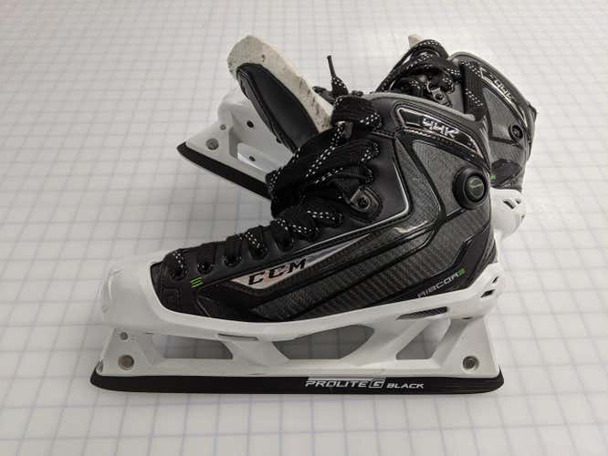 Senior Used CCM RibCor 44K Hockey Goalie Skates EE (Extra Wide) Size 10.5