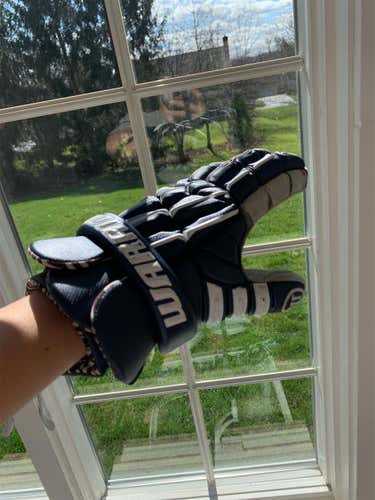 Navy Blue Used Player Warrior Regulator 12" Lacrosse Gloves