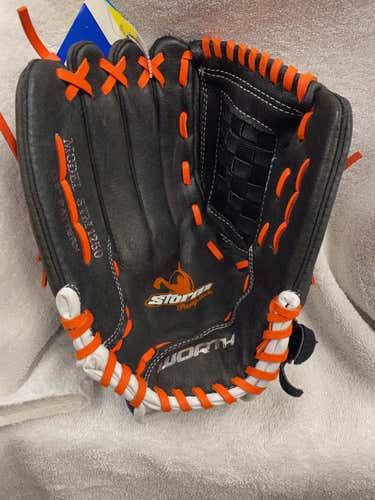 Black/Orange New Worth Left Handed Storm Softball Glove 12.5"