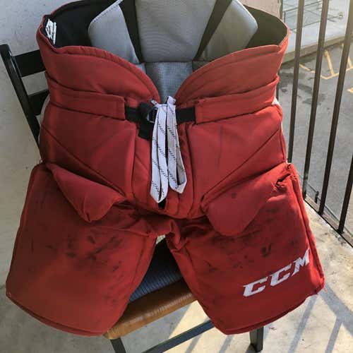 Red Used XL CCM CL Pro Pro Stock Hockey Goalie Pants