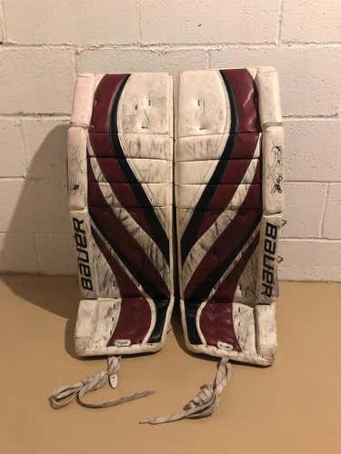 White Used 34" Bauer RX10 Goalie Leg Pads