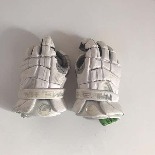 White Used Maverik M4 13" Lacrosse Gloves