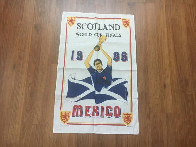 Team Scotland 1986 World Cup Finals SUPER VINTAGE Soccer Fan Cave Banner Flag!