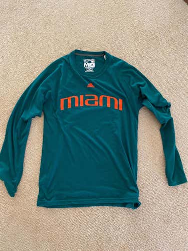 University Of Miami ULTIMATE TEE Adult Medium Adidas Shirt