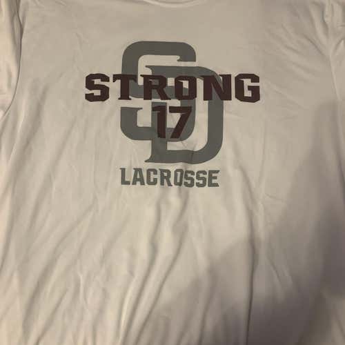 Stoneman Douglas Lacrosse White Unisex Large  Shirt