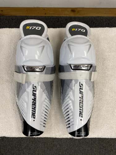 New 9" Bauer Supreme S170 Shin Pads - White / Gray