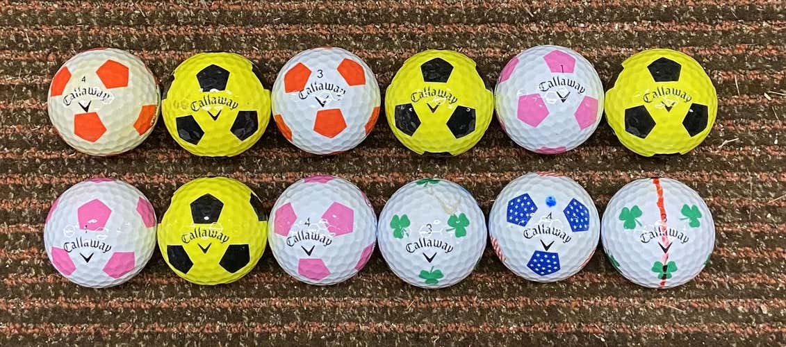 12 Used Callaway Chrome Soft Truvis Golf Balls. make offers.
