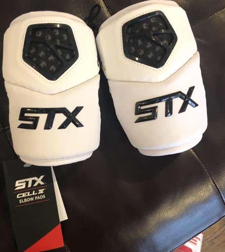 New Large Lg L STX Cell IV Arm Pads Elbow Lax Lacrosse New White