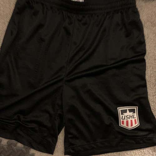 Black USHL Adult XL Shorts