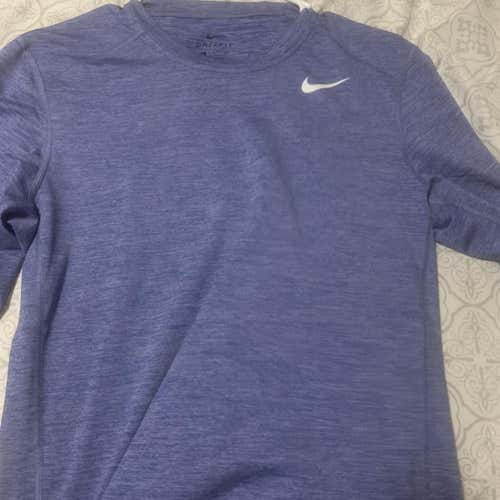 Blue Nike Long Sleeve Dry Fit Stretch Long Sleeve