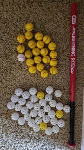 Skilz Lightning Rod Training Bat w/ balls