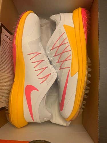 NEW Nike Lunar Control Vapor Womens Golf Shoes White Orange Pink 849979-102   8