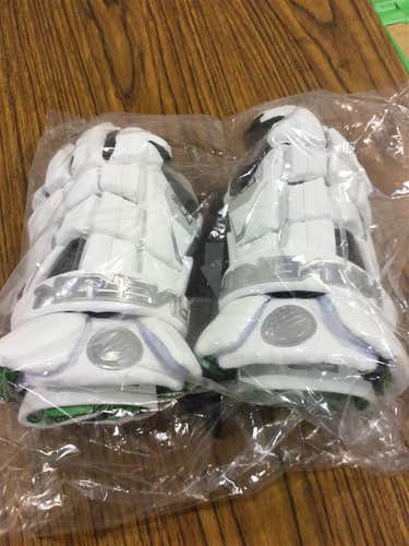 White New Maverik M4 13" Lacrosse Gloves