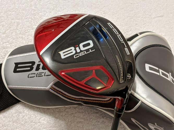 COBRA BIO CELL RED DRIVER W FUJIKURA PRO 60 REGULAR FLEX HEAD COVER AND WRENCH