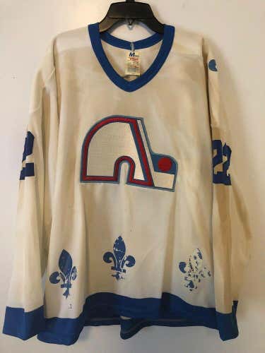 Vintage Quebec Nordiques CCM Maska NHL Hockey Jersey Mens Size L Pre-Owned White