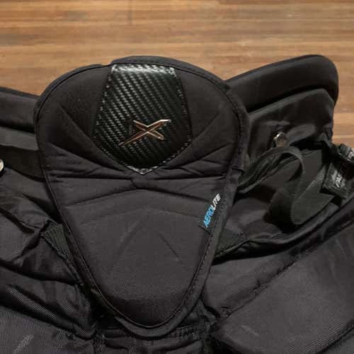 Black Used XL Bauer Vapor 1X Pro Stock Hockey Goalie Pants