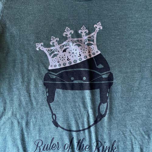 Green Women's Large Ruler Of The Rink Shirt Queen Of Hockey